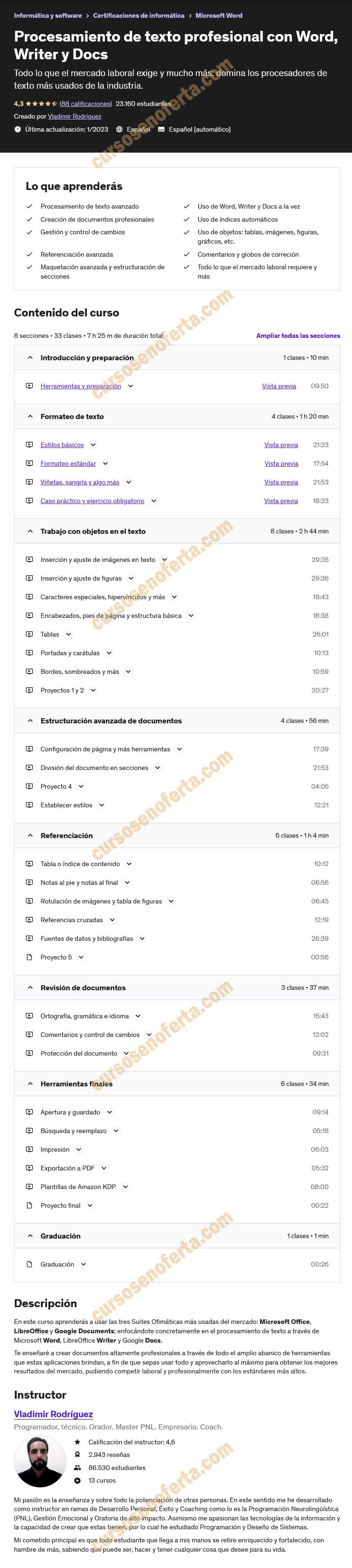 Procesamiento de texto profesional con Word, Writer y Docs