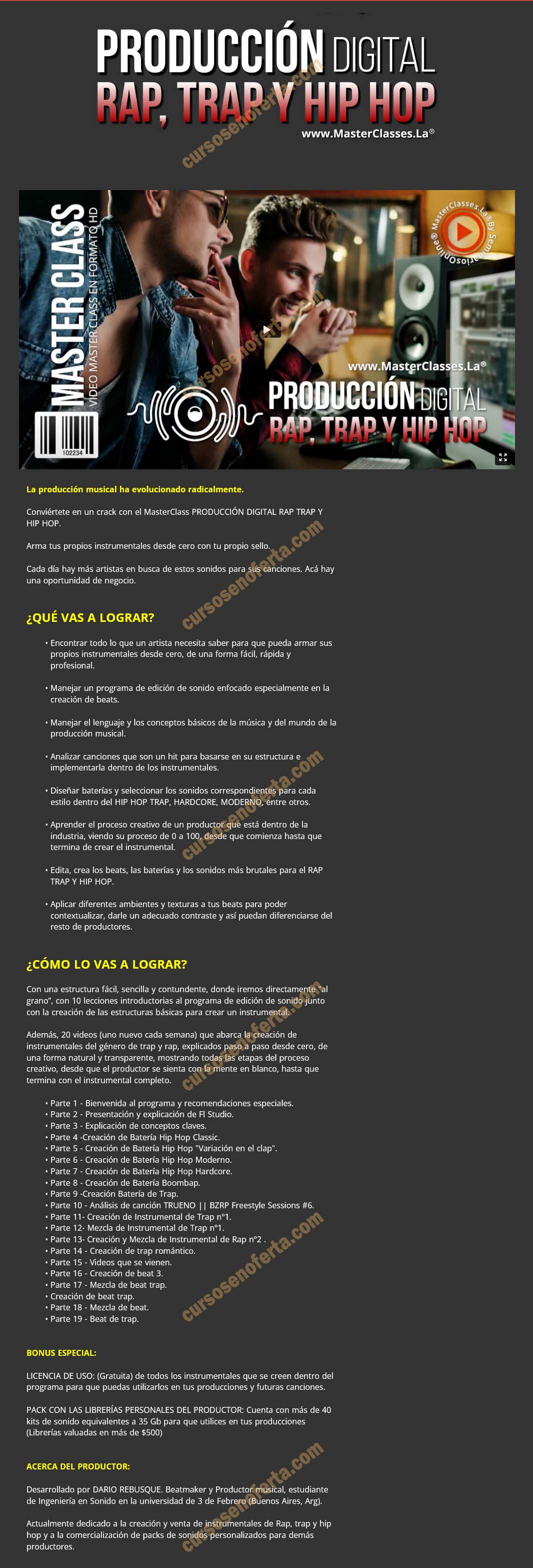 Producción digital rap, trap y hiphop