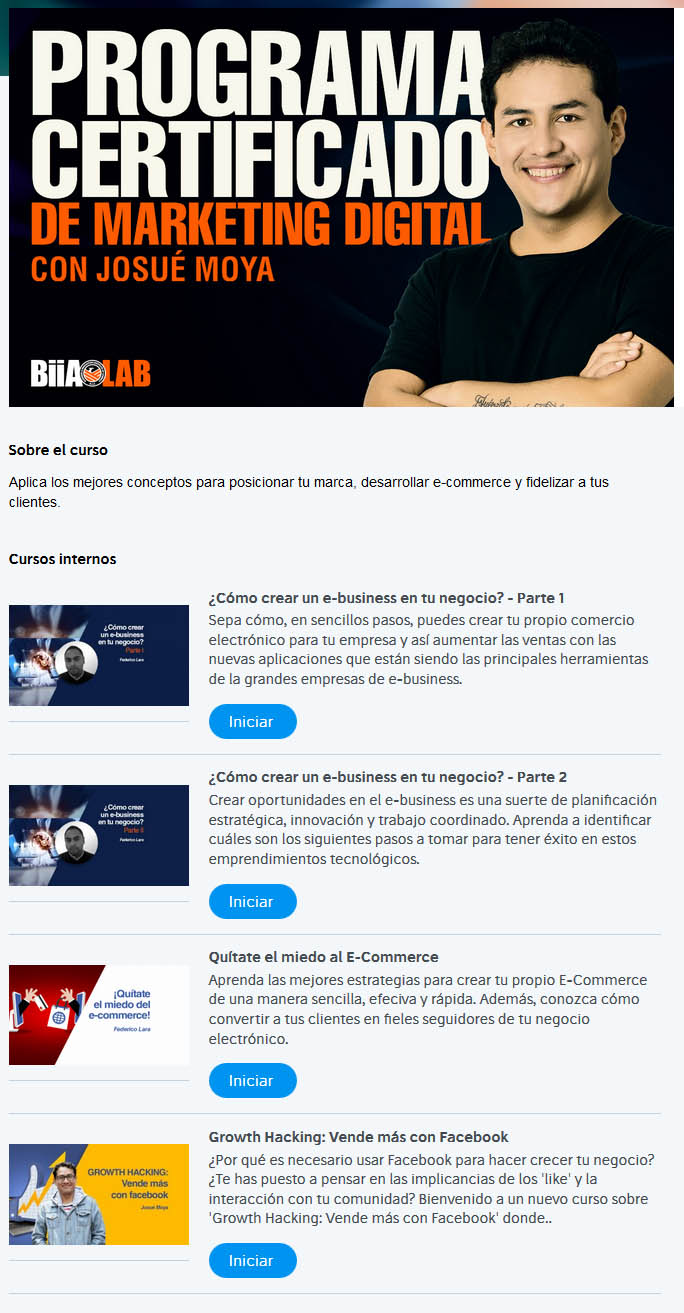 Programa Certificado de Marketing Digital