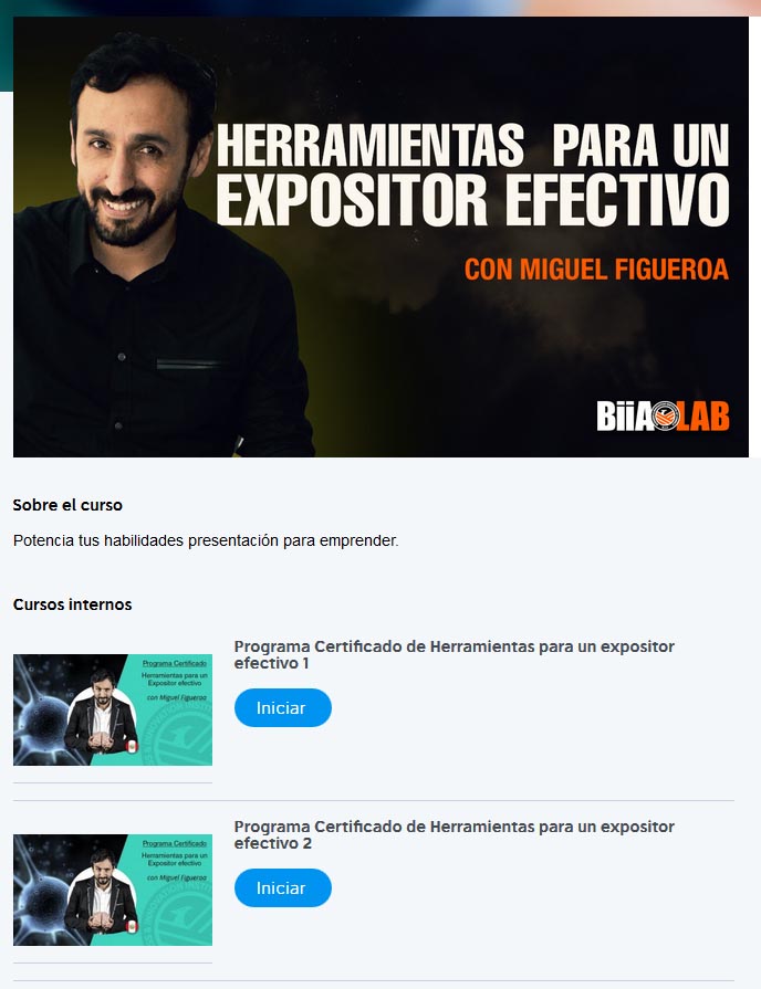 Programa Certificado Herramientas Para un Expositor Efectivo - miguel figueroa