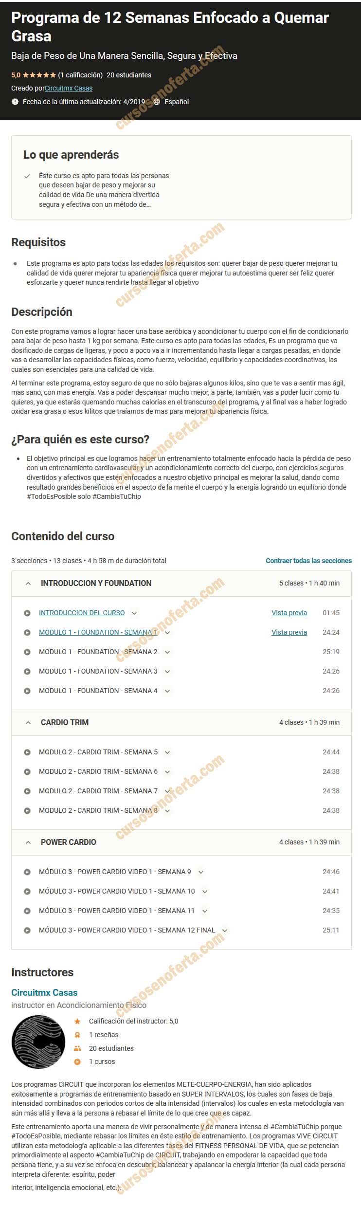 Programa de 12 Semanas Enfocado a Quemar Grasa 