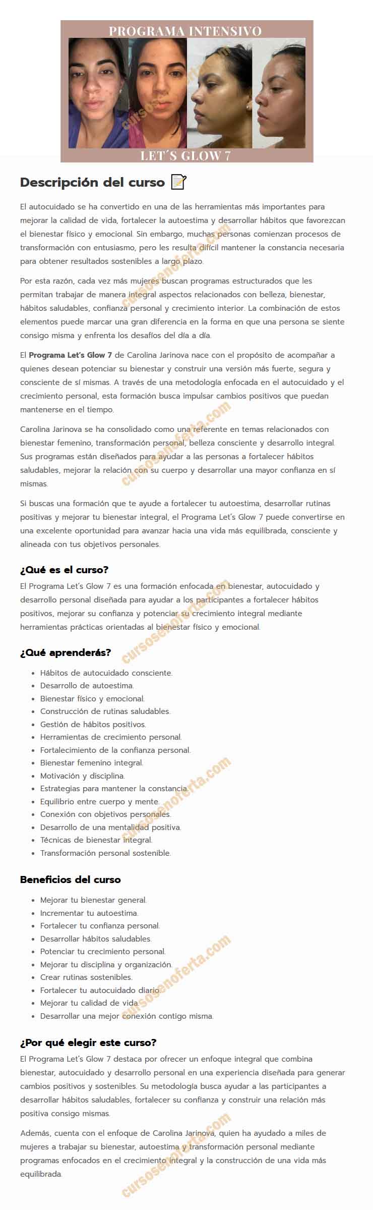 Programa Lets Glow 7 - Carolina Jarinova