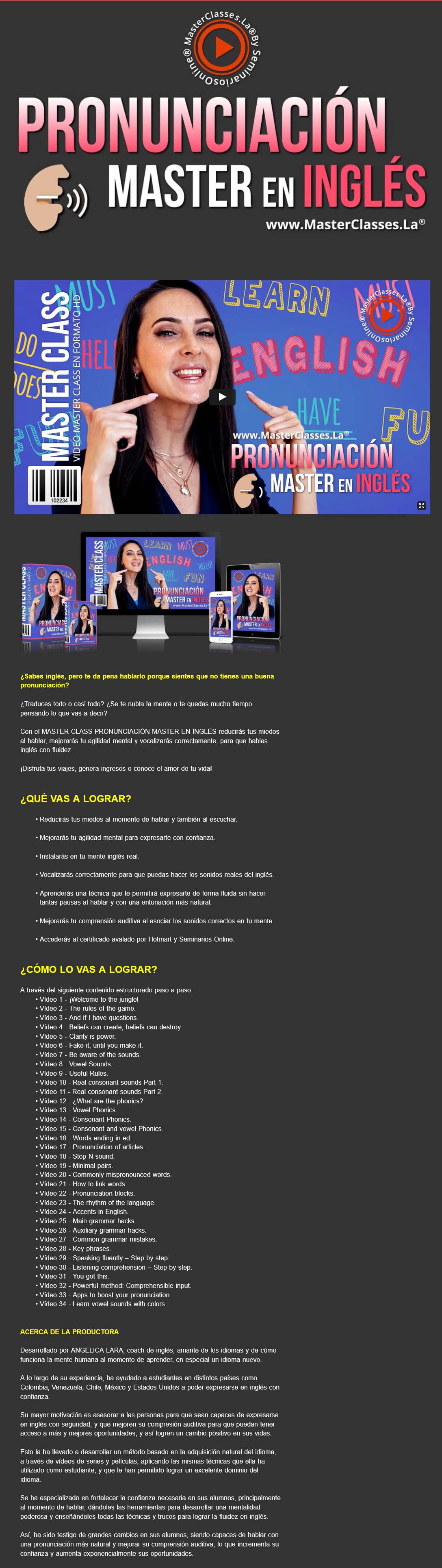 Pronunciación master en inglés