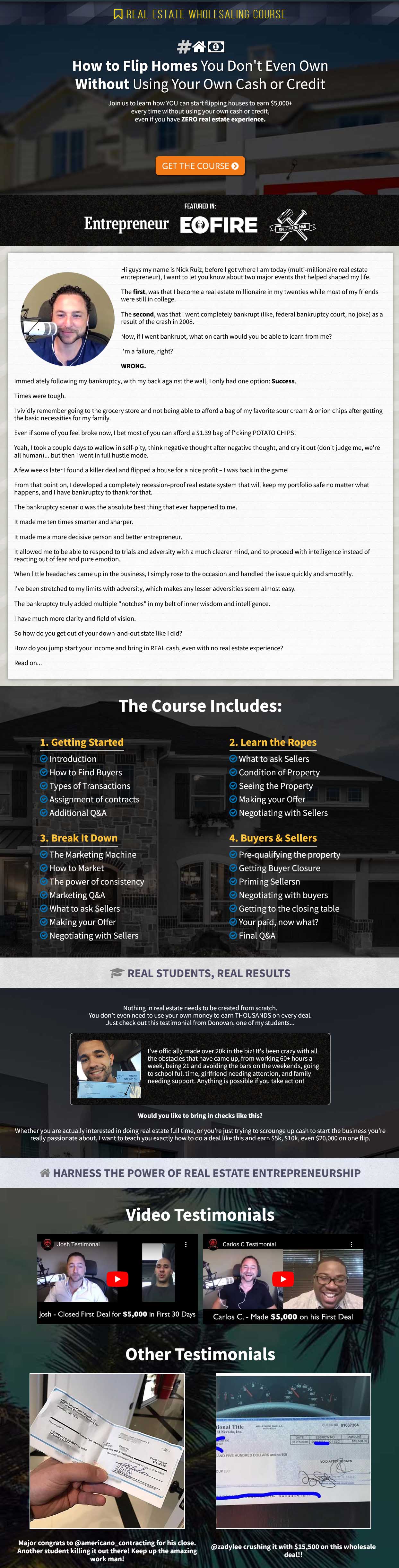 Real Estate Wholesaling Course (Inglés)