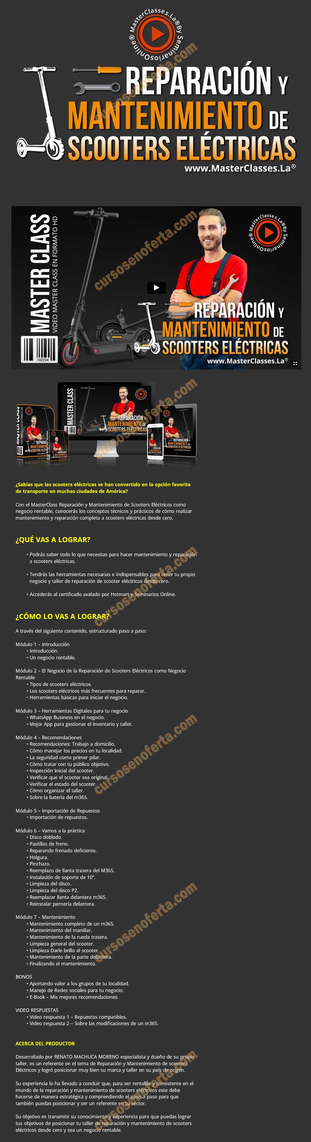 Reparación y mantenimiento de scooters eléctricas