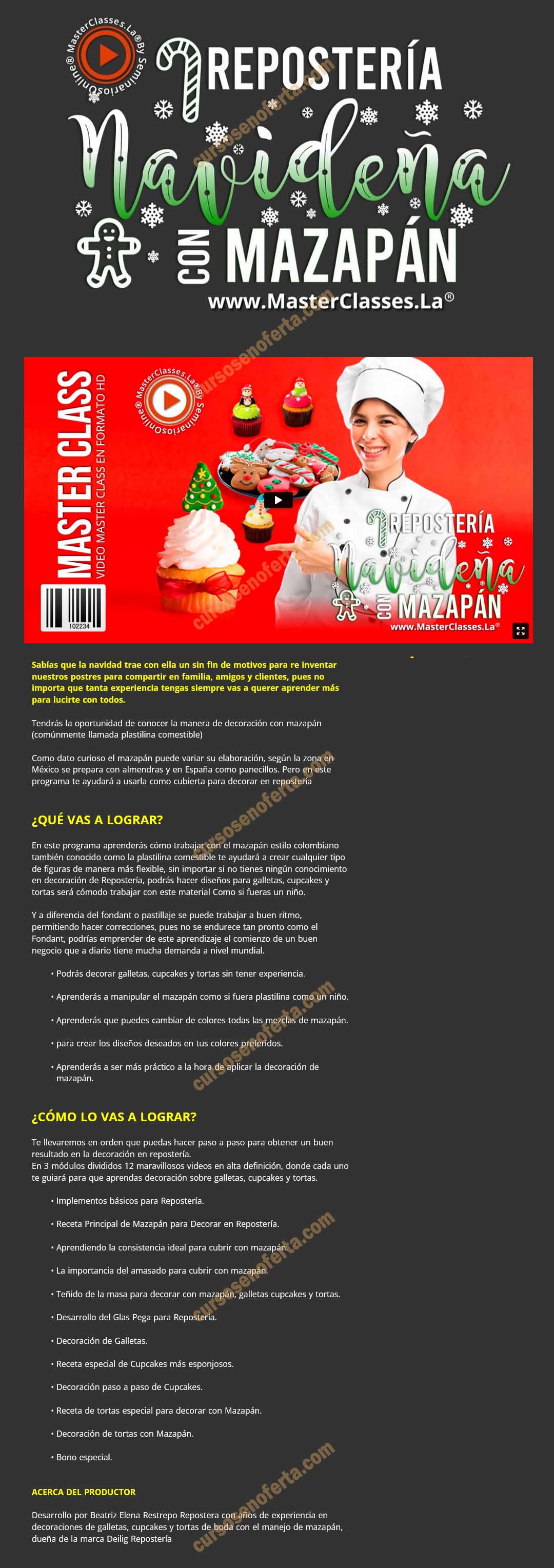 Repostería navideña con mazapan