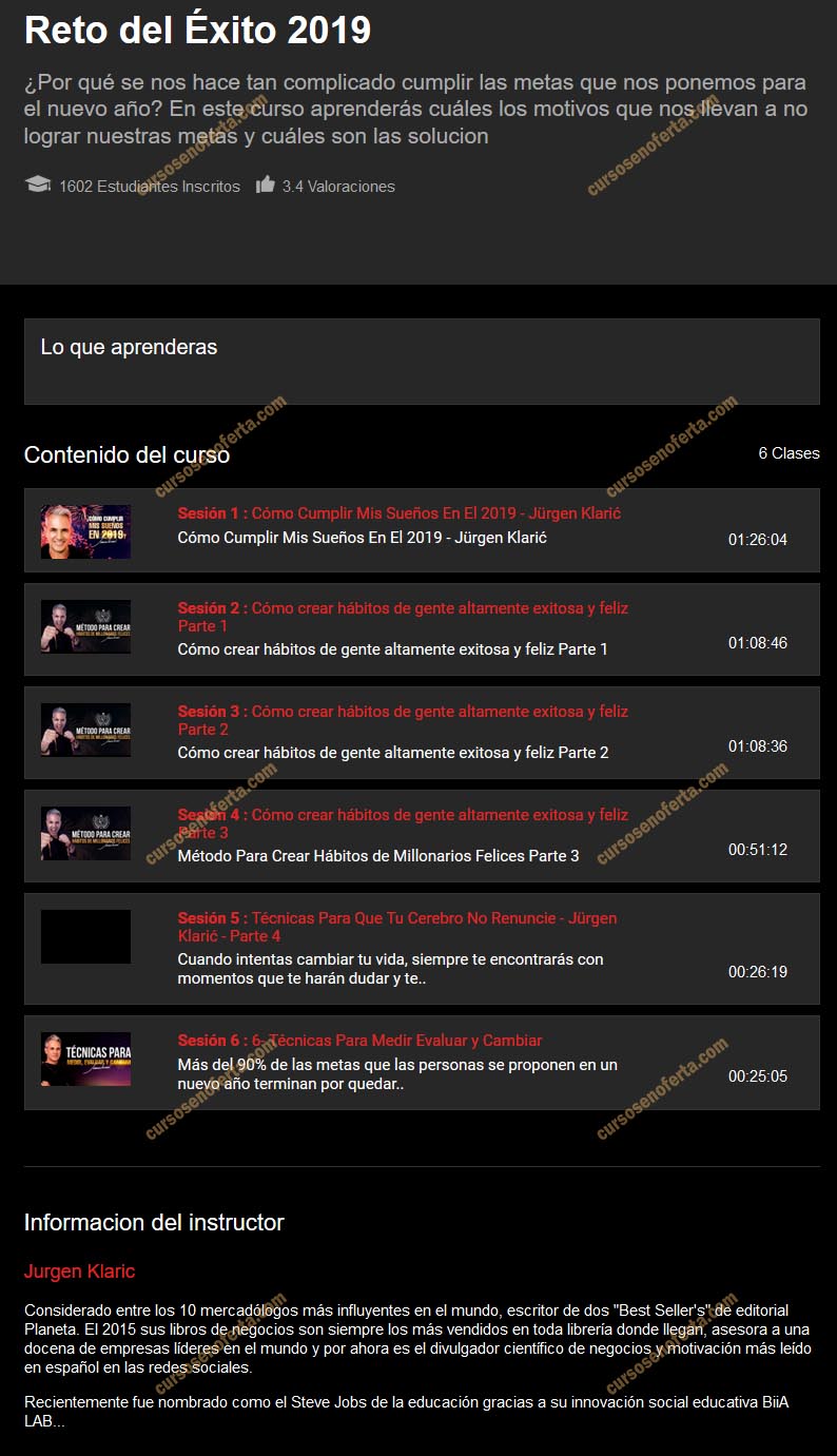 Reto del éxito 2019