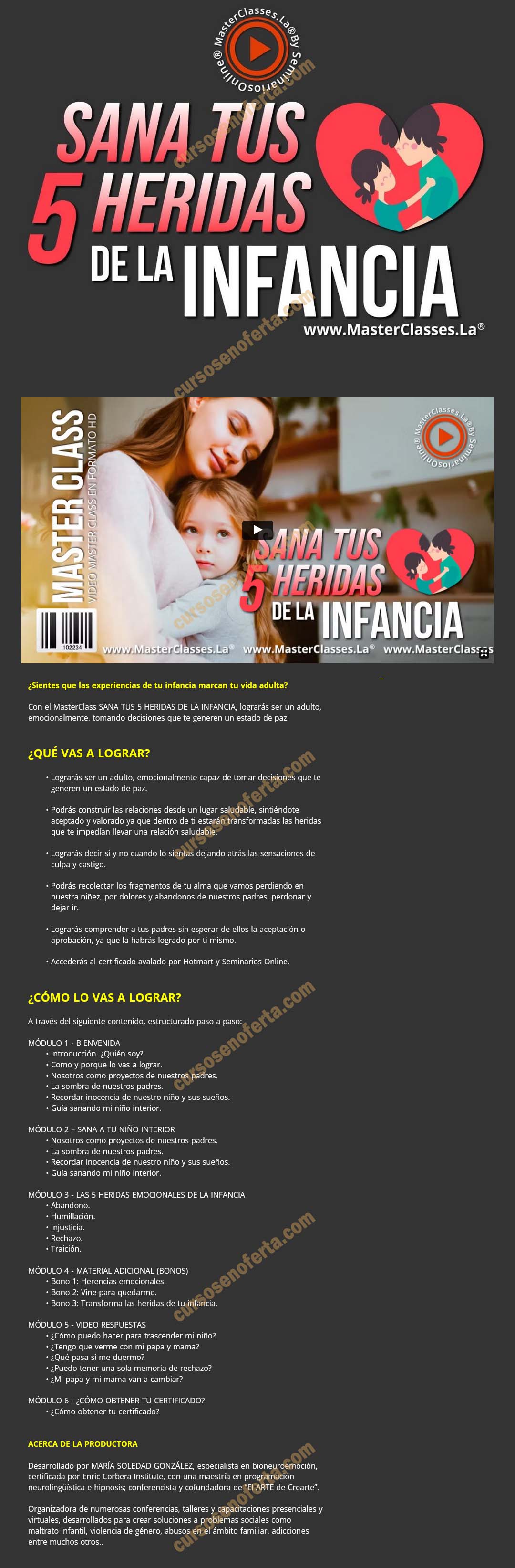Sana tus 5 heridas de la infancia - María Gonzáles