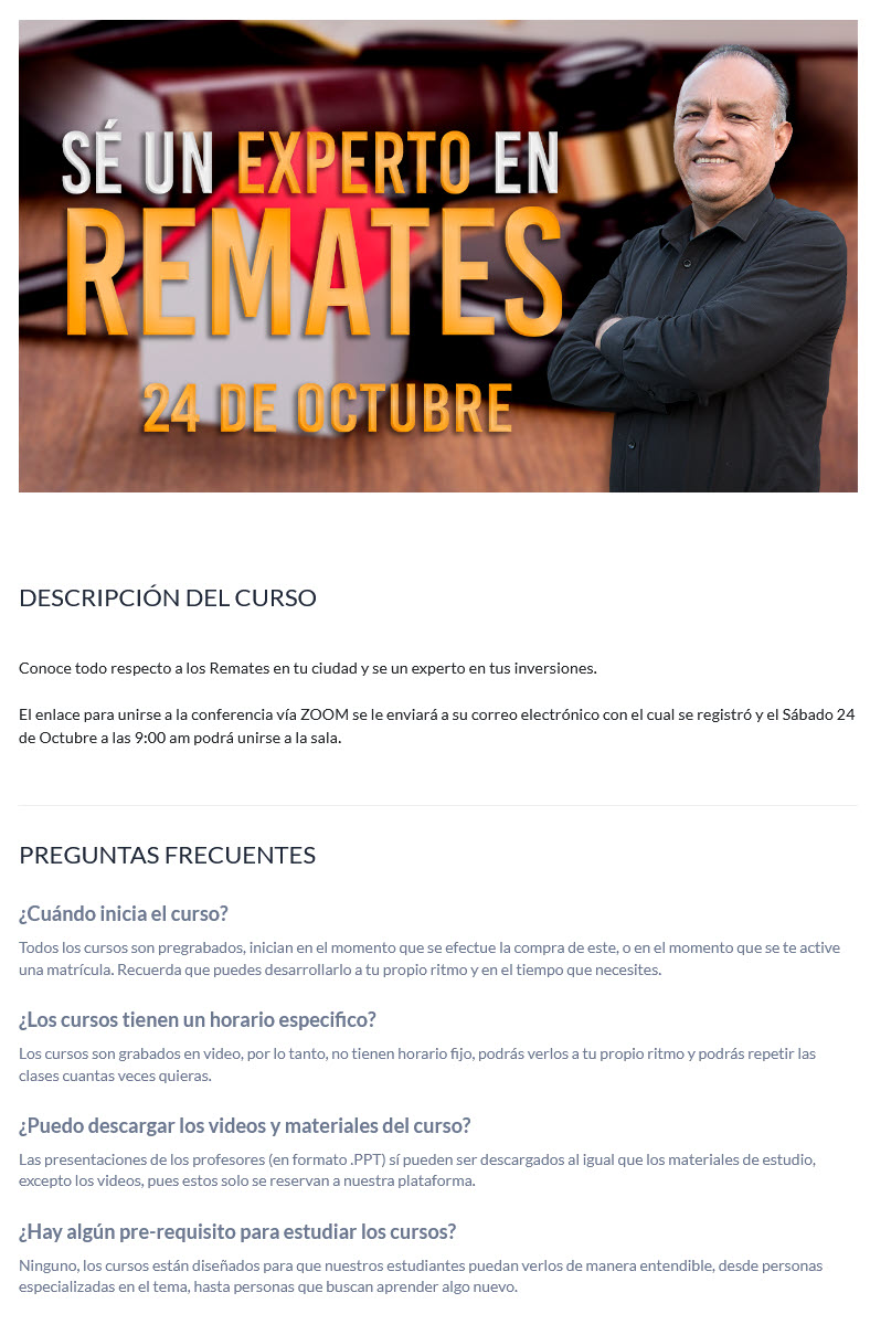 Sé un experto en remates