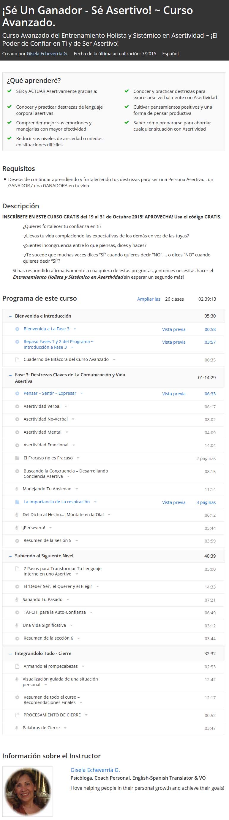 Sé Un Ganador - Sé Asertivo, Curso Avanzado