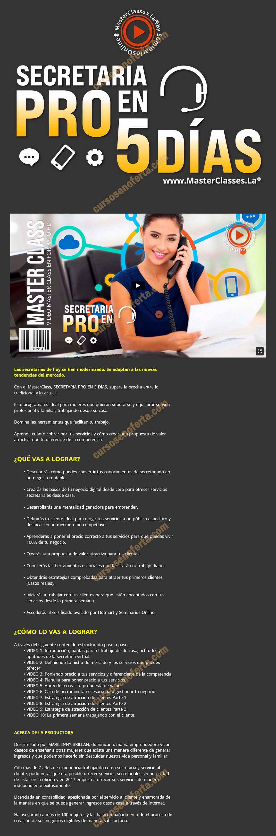 Secretaria pro en 5 días