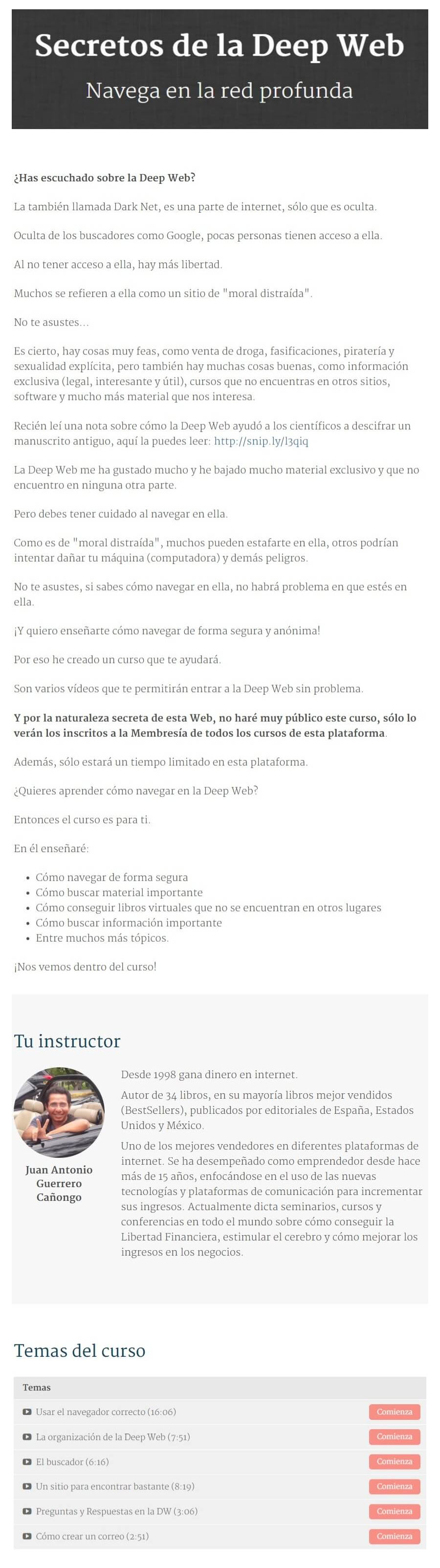 Secretos de la deep web