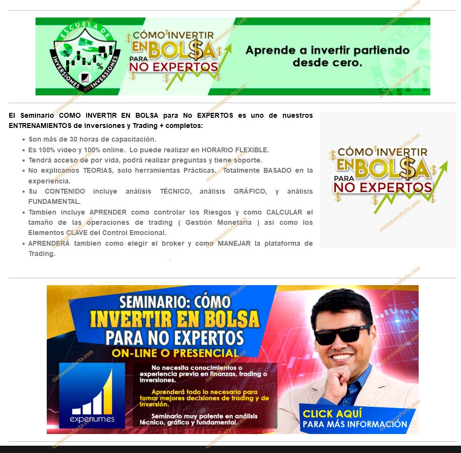 Seminario cómo invertir en bolsa para no expertos 2021