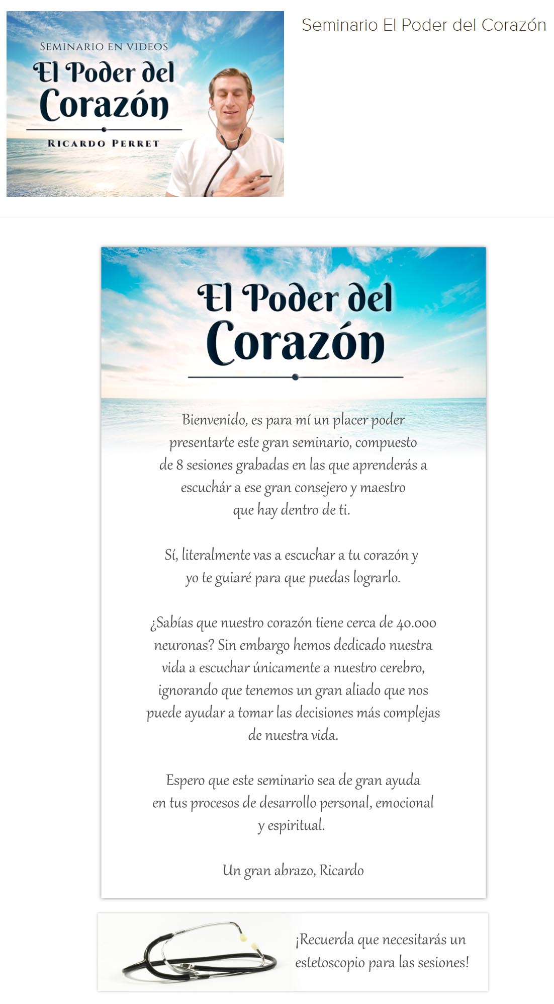Seminario el Poder del Corazón - ricardo perret