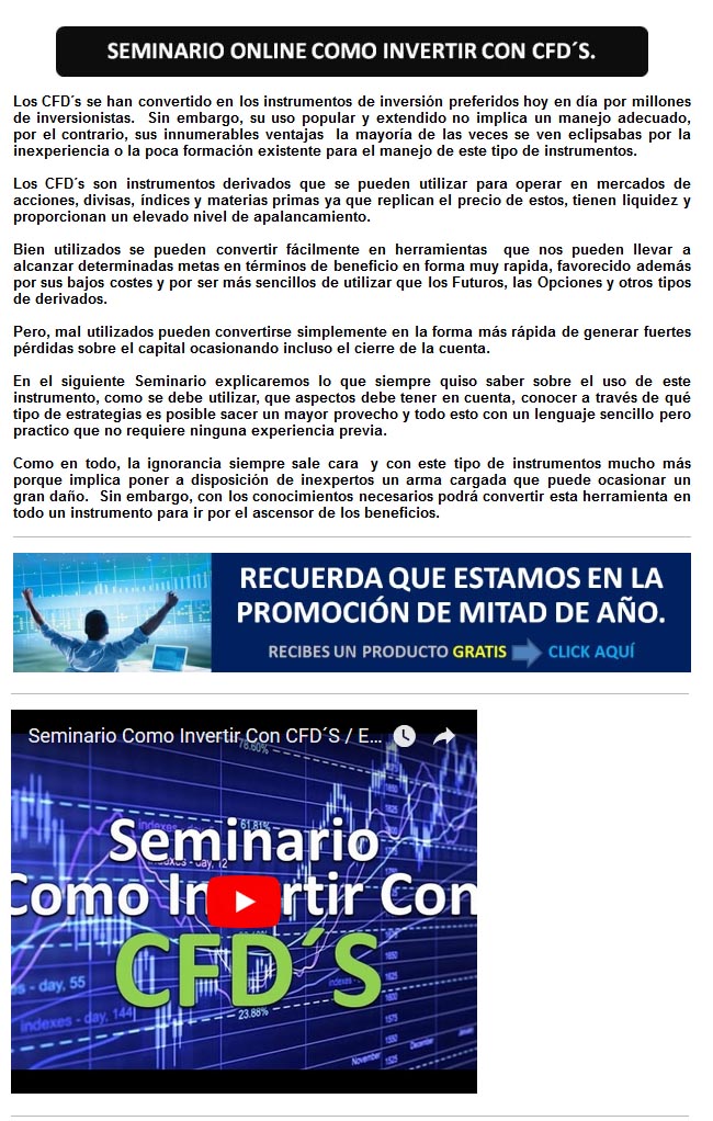 Seminario online cómo invertir con CFD