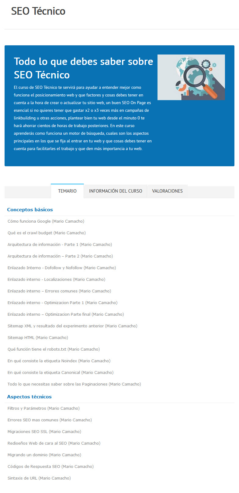seo técnico - mario camacho