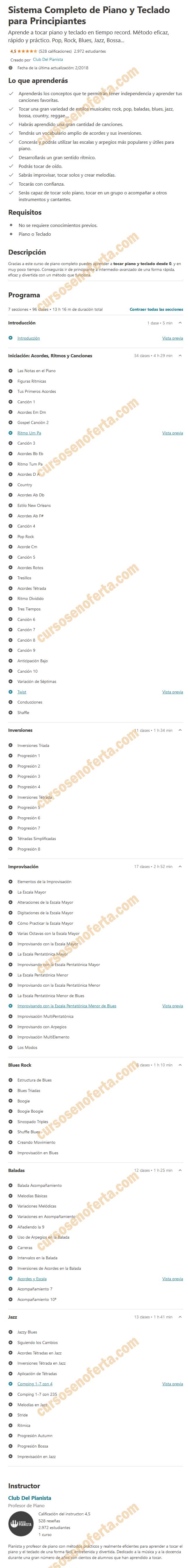 Sistema Completo de Piano y Teclado para Principiantes