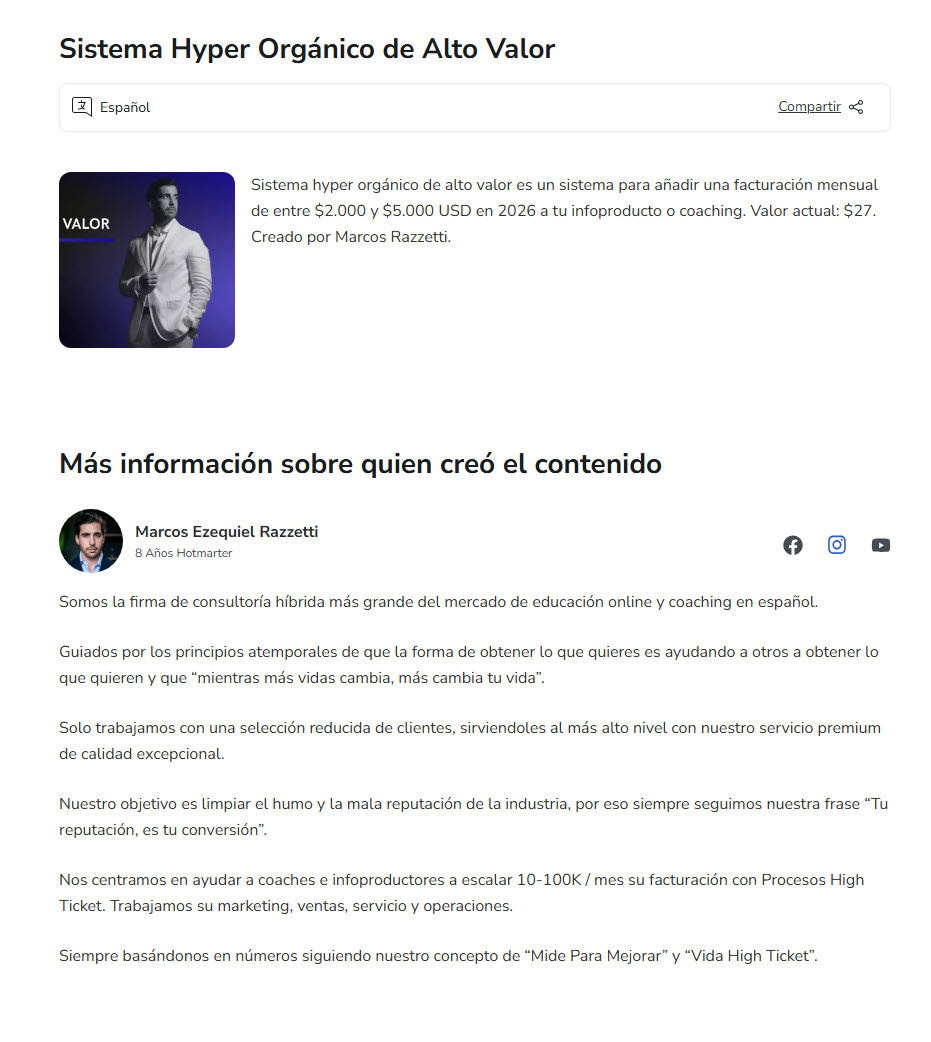 Sistema Hyper Orgánico de Alto Valor - marcos razetti