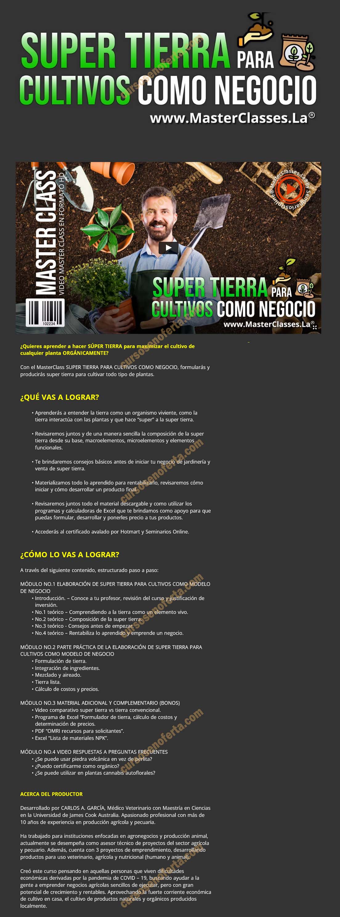 Super tierra para cultivos como negocio