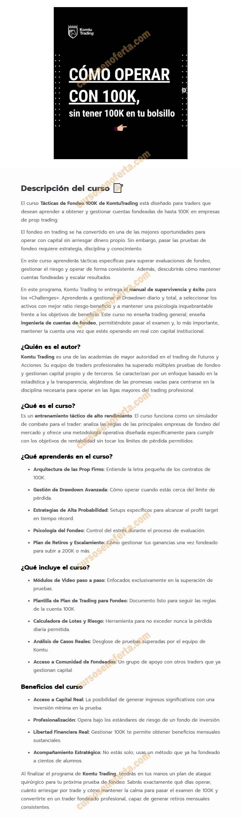 Tácticas de Fondeo 100K - komtu trading
