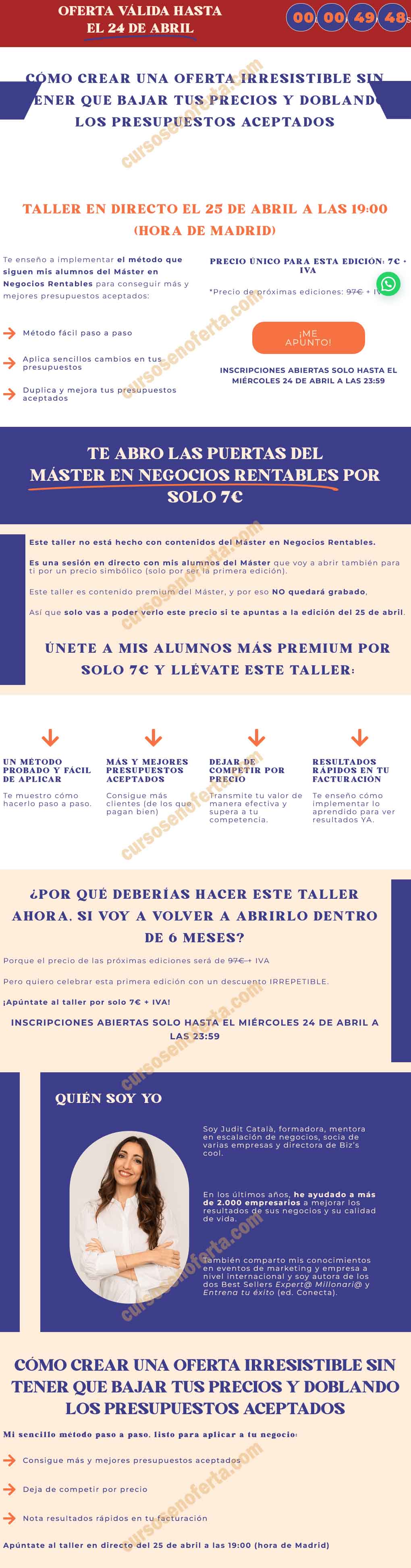 Taller cómo crear una oferta irresistible - judit catala