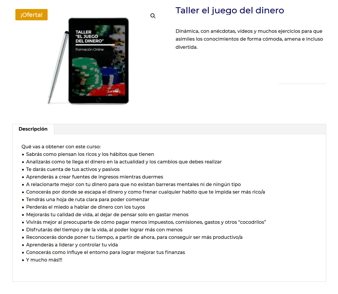 Taller el juego del dinero