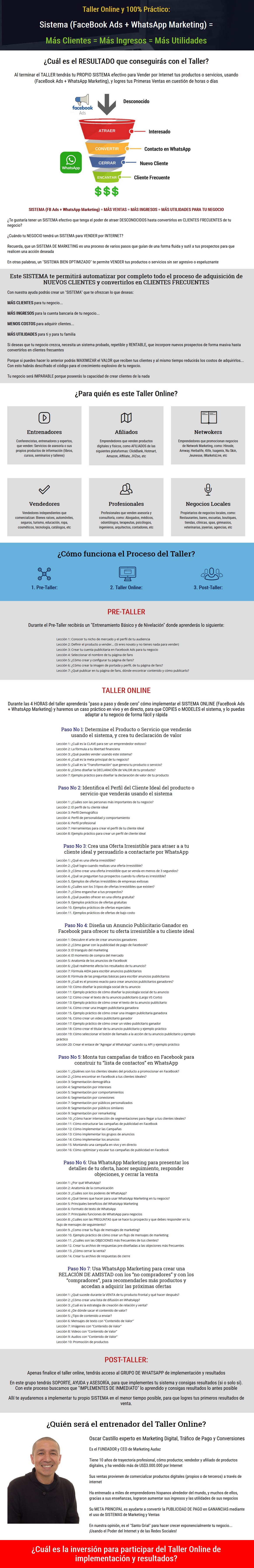 Taller Online Facebook Ads + WhatsApp Marketing