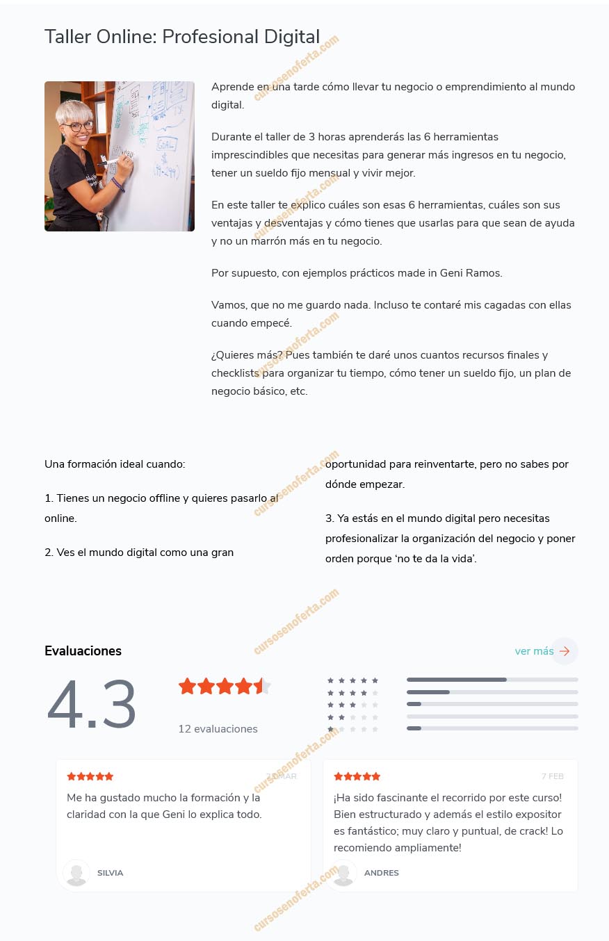Taller online profesional digital