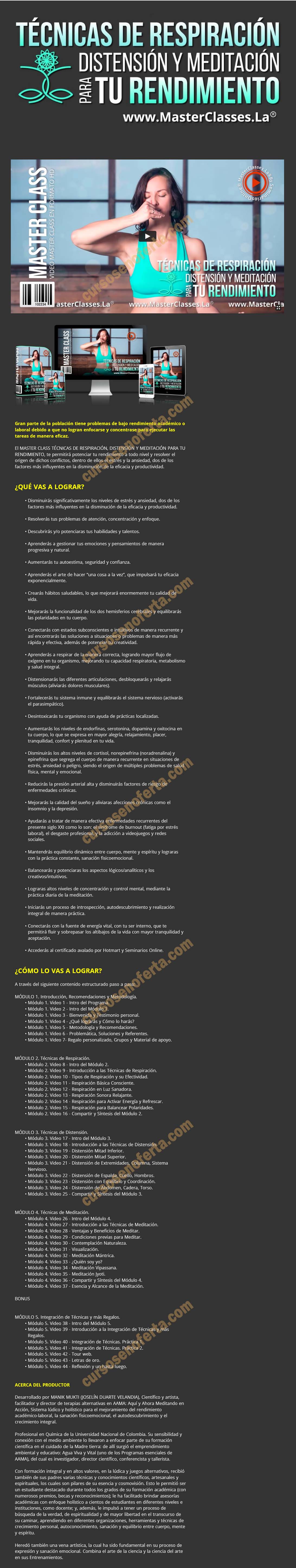 Técnicas de meditación, distensión y meditación