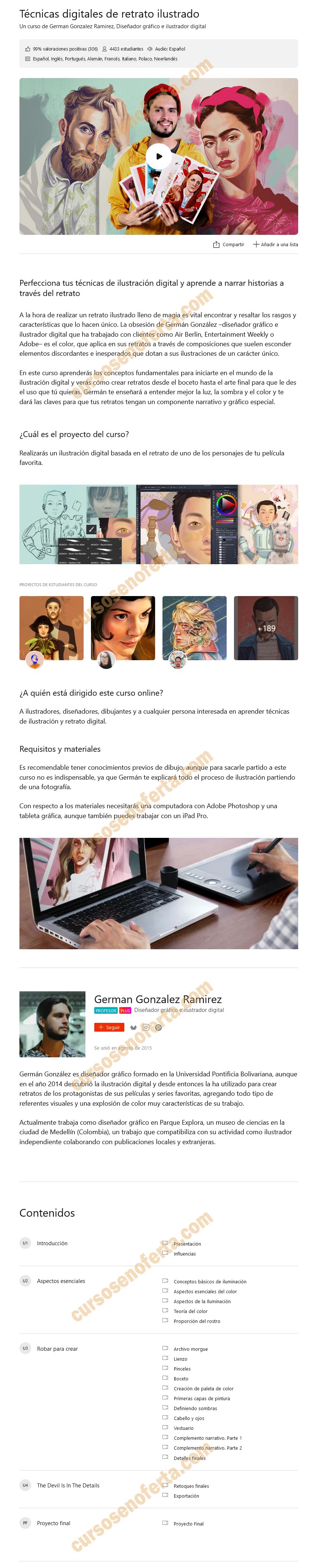 Técnicas digitales de retrato ilustrado - Germán Gonzáles