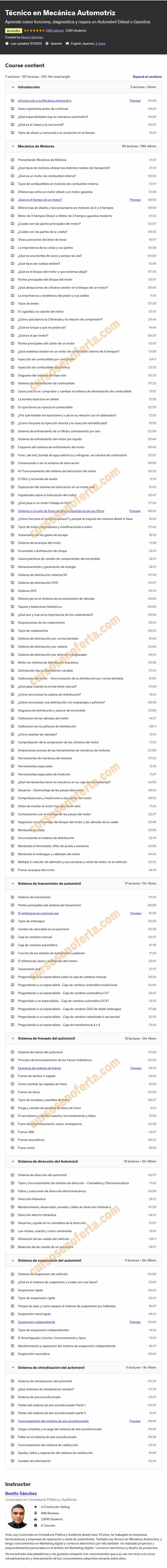 Técnico en Mecánica Automotriz - benito sanchez