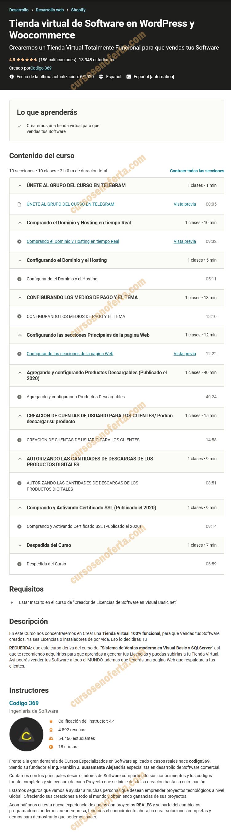 Tienda virtual de Software en WordPress y Woocommerce 