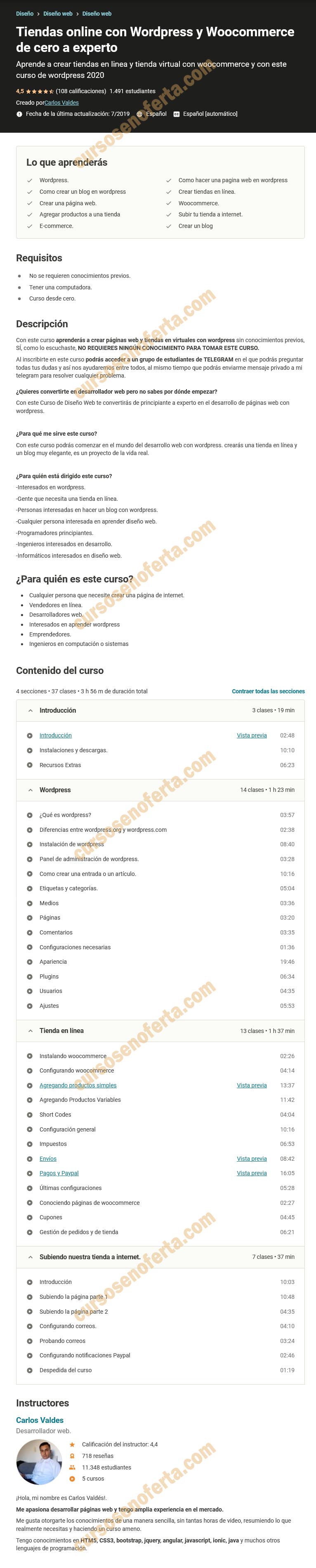 Tiendas online con WordPress y Woocommerce de cero a experto