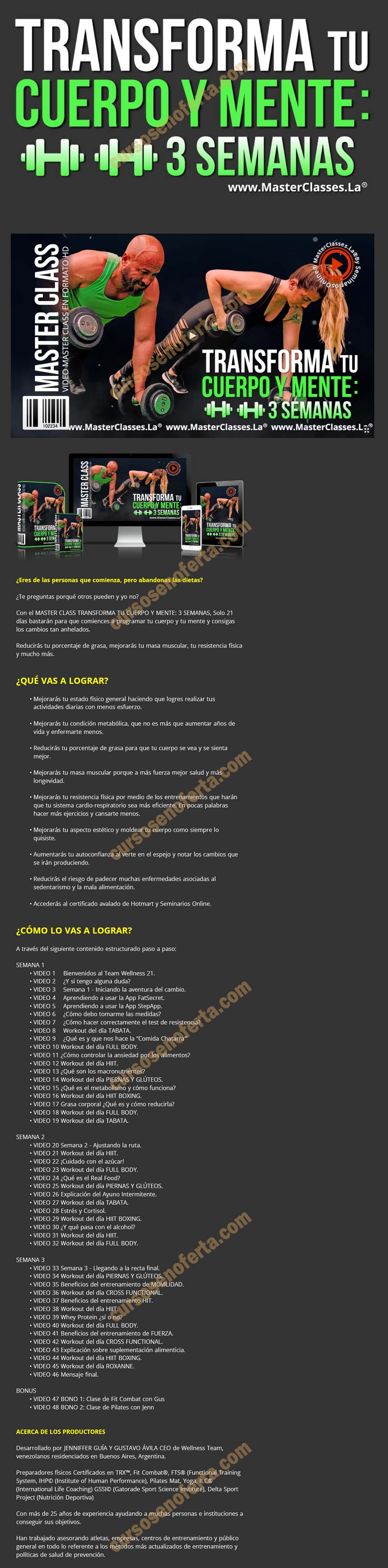 Transforma tu cuerpo y mente - 3 semanas