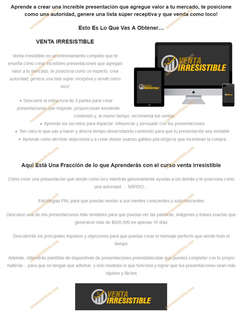 venta irresistible