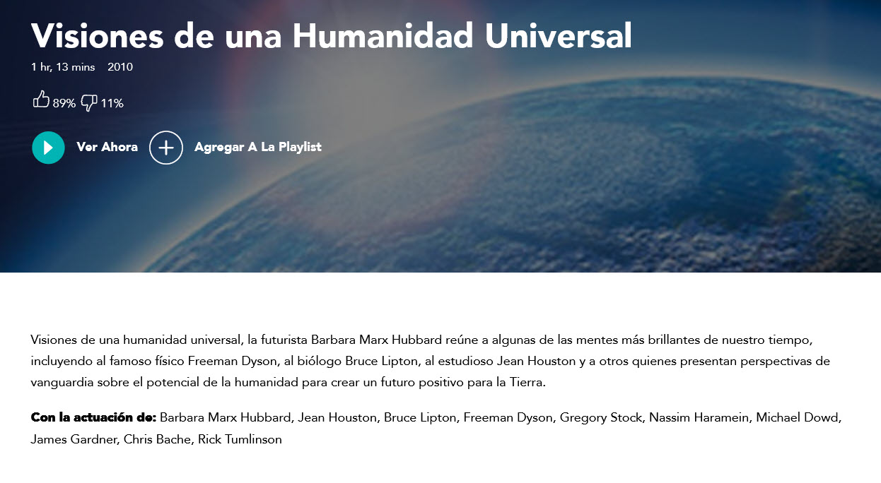 Visiones de una Humanidad Universal - gaia