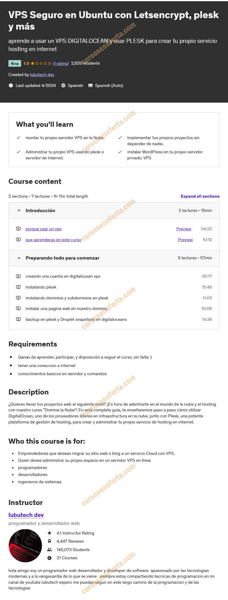 VPS Seguro en Ubuntu con Letsencrypt, plesk y más - lubutech dev
