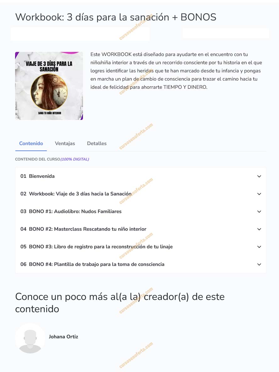 Workbook 3 días para la sanación