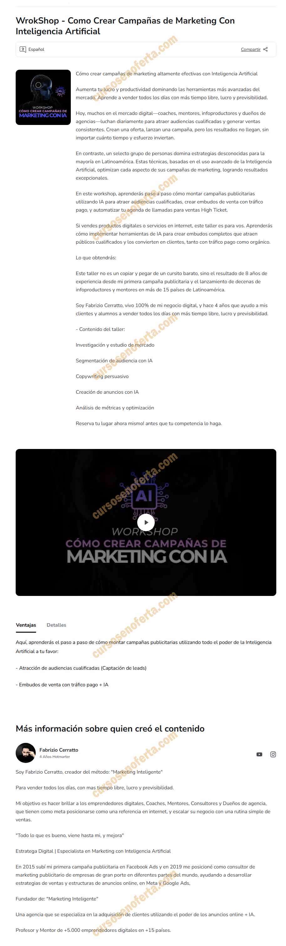 Workshop Cómo crear Campañas de Marketing con Inteligencia Artificial - Fabrizio Cerratto