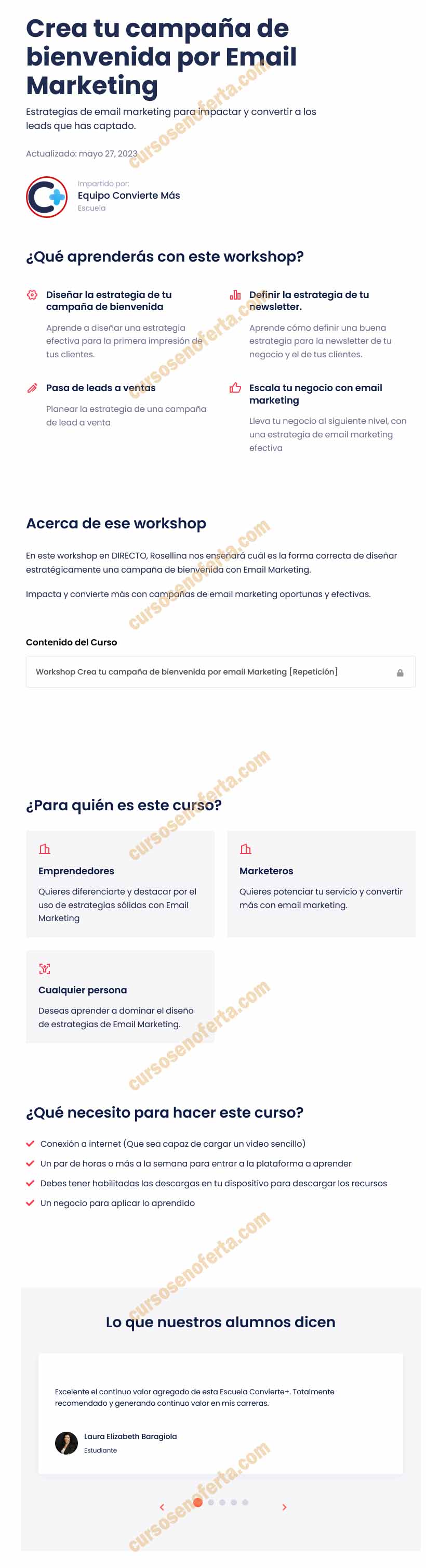 Workshop crea tu campaña de bienvenida por Email Marketing