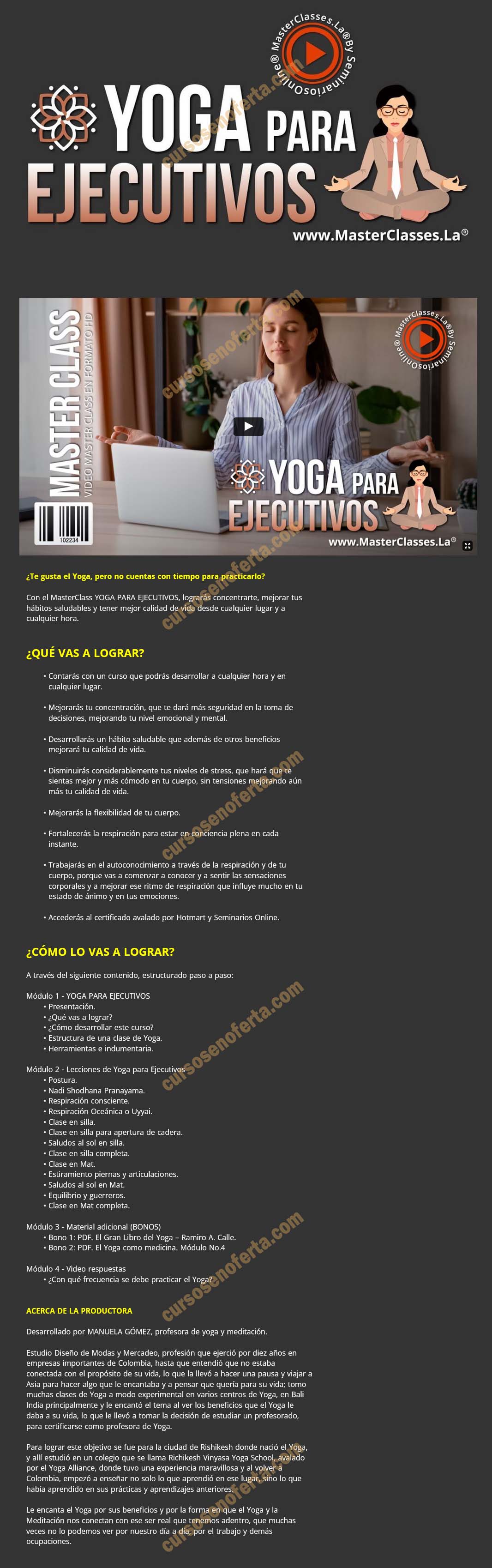 Yoga para ejecutivos - Masterclasses.la