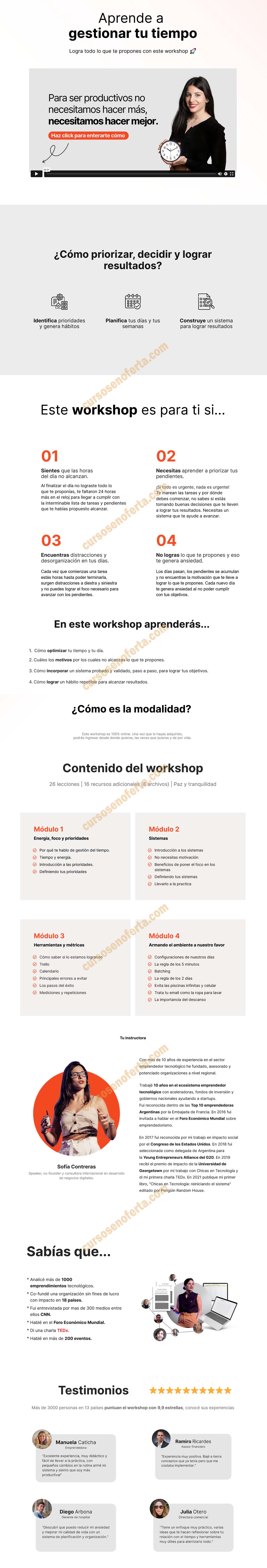 Aprende a gestionar tu tiempo - sofía contreras