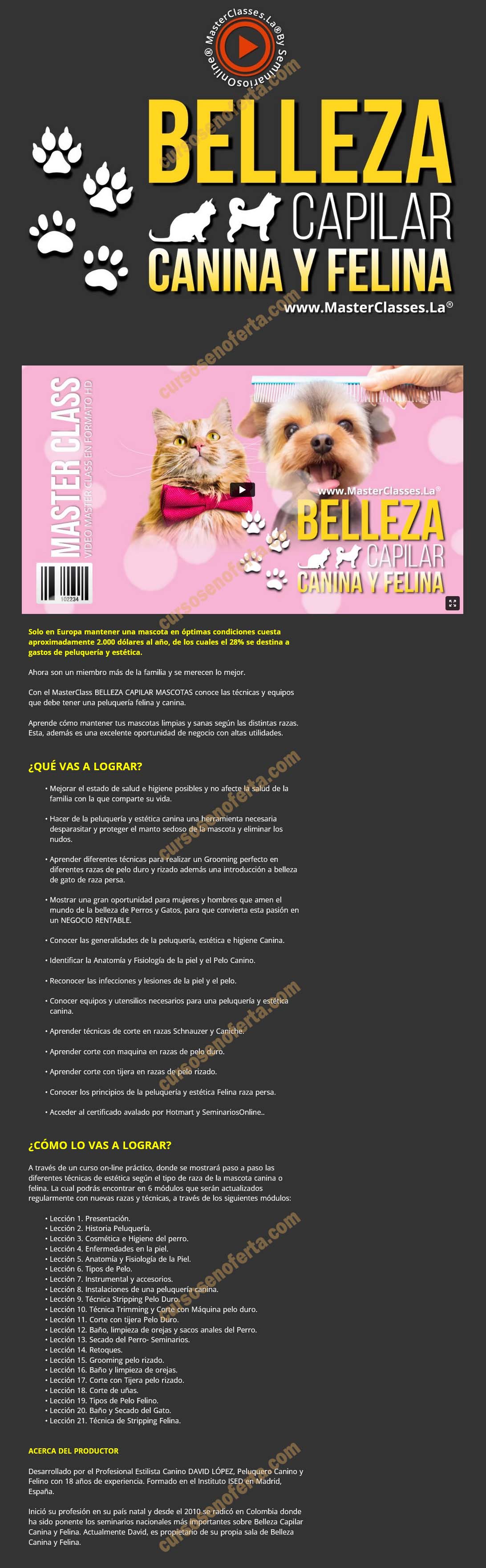 Belleza capilar canina y felina