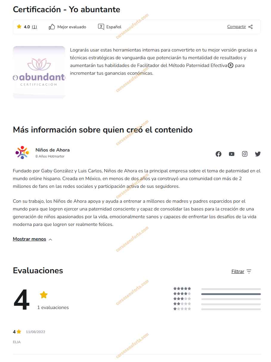 Certificación Yo Abundante - Niños de ahora