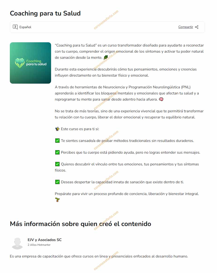 Coaching Para tu Salud - ejv y asociados sc
