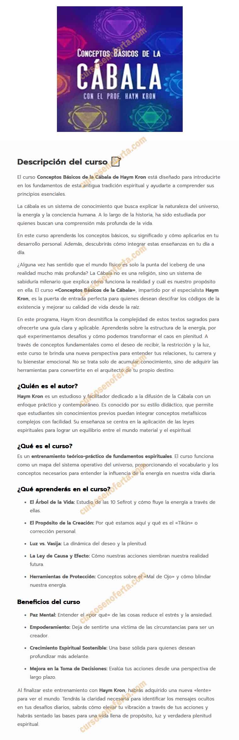 Conceptos Básicos De La Cábala - haym kron