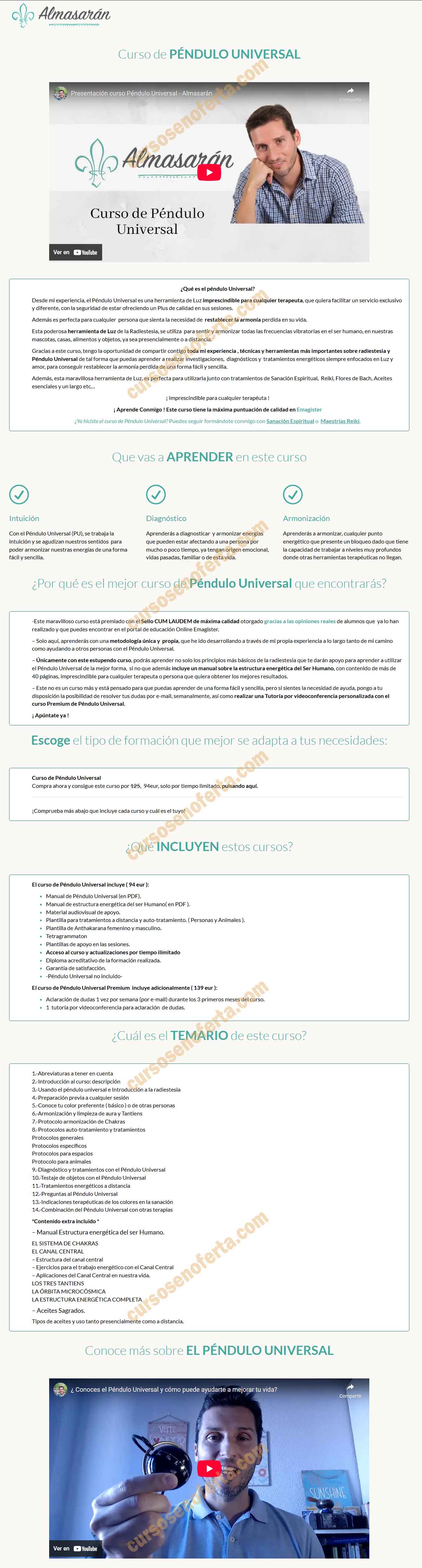 Curso de Péndulo Universal - almasarán