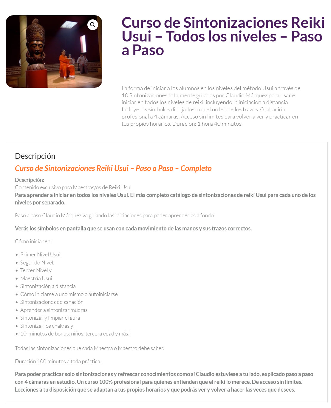 Curso de Sintonizaciones Reiki Usui