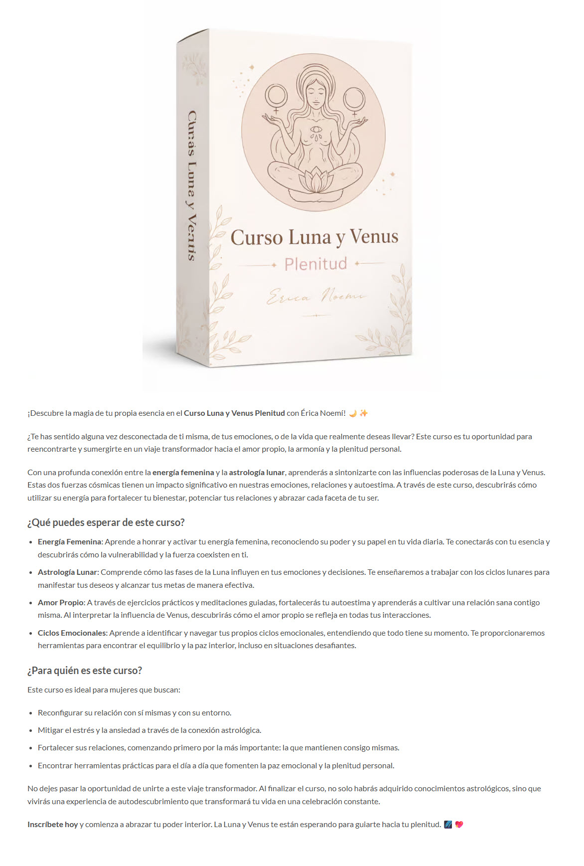 Curso Luna y Venus Plenitud - erica noemi