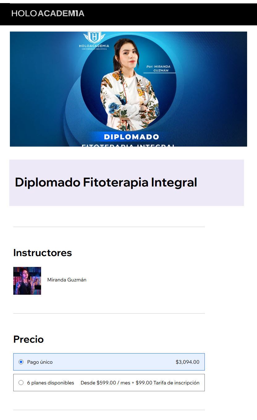 Diplomado Fitoterapia Integral - holoacademia